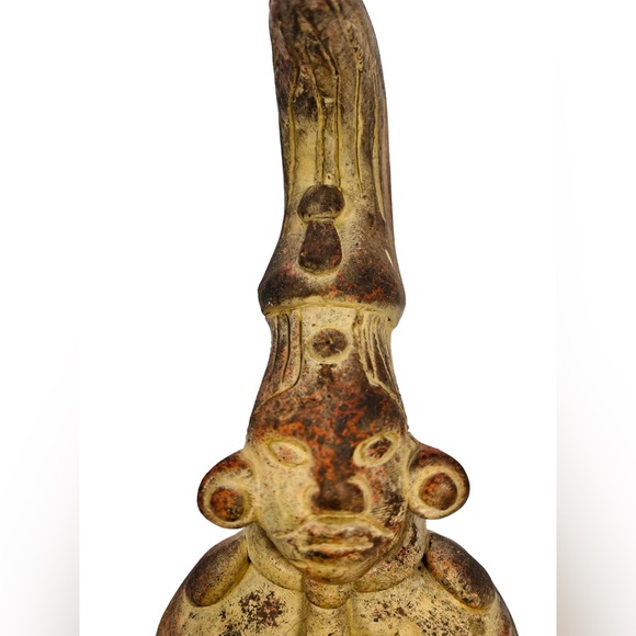 Vintage Mexico Clay Pottery Sculpture Figure Aztec Mayan Inca 8” - Picture 2 of 9